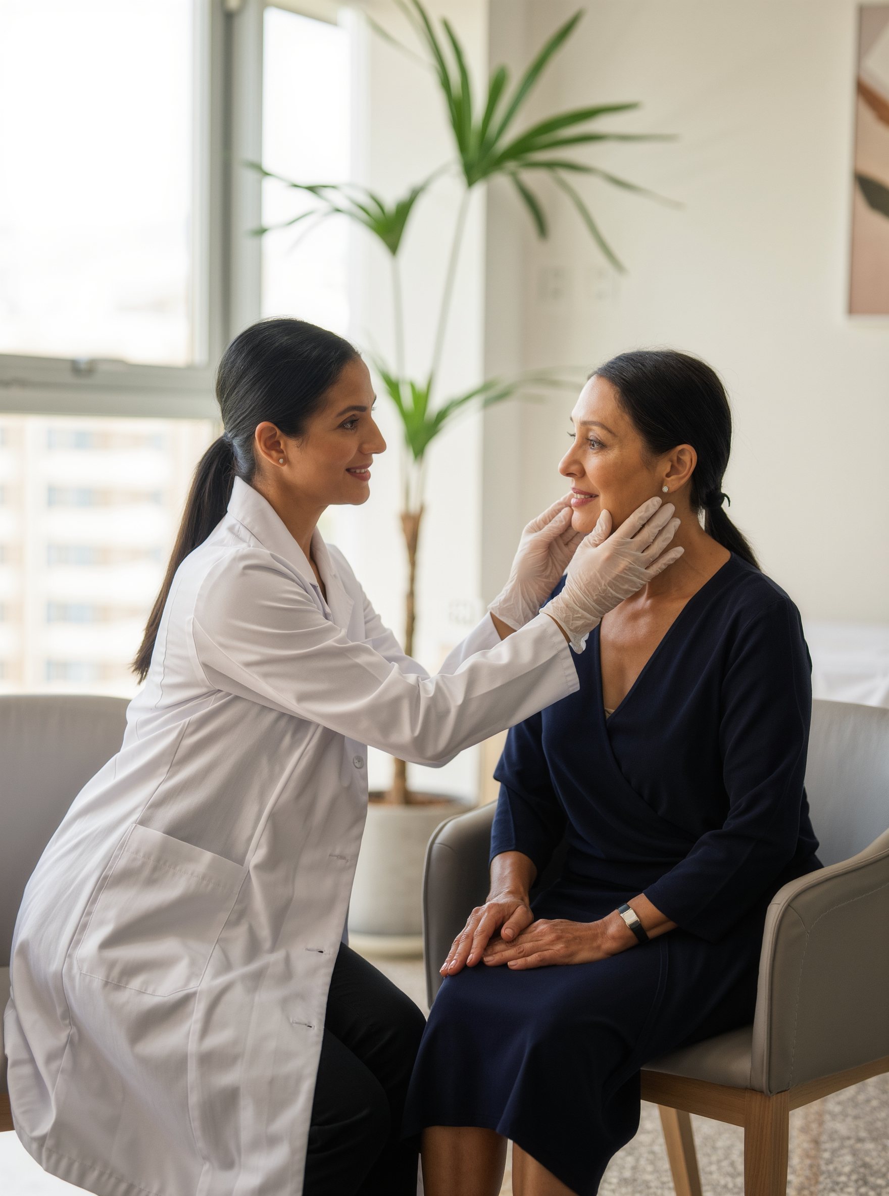 Dermatologist consulting a patient